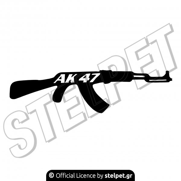 Αυτοκόλλητο όπλο AK-47 μαύρο Stickers Par